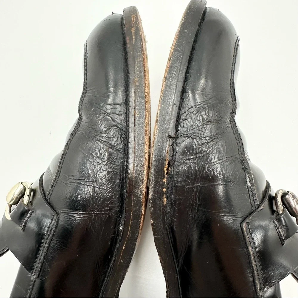 Gucci Horsebit Shiny Black Dress Loafers Shoes # 110-1362 Size 42 E - Picture 8 of 15